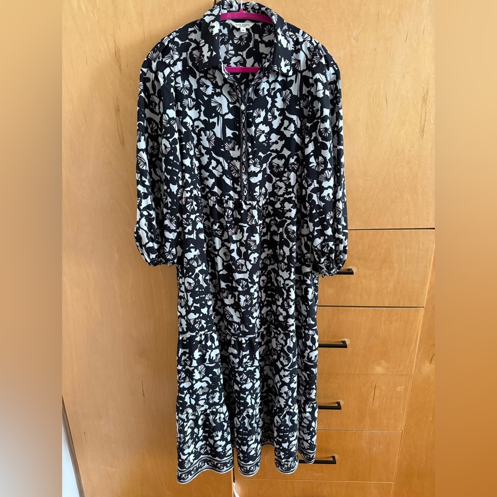 Max Studio Black and White Floral Maxi Dress